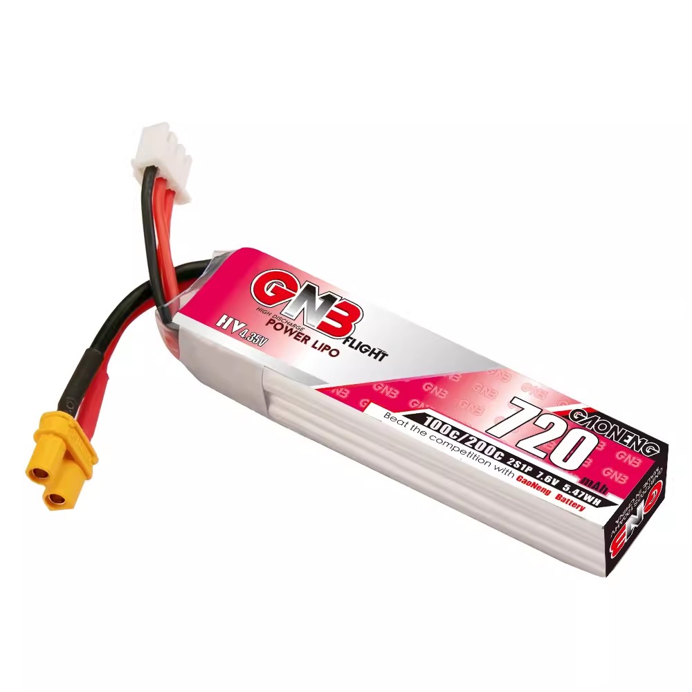 GNB高能720mAh 2S 7.6V 100C LiHV四轴穿越机FPV强动力航模锂电池 - 图3