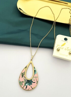 毛衣链项链田园油画风格