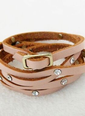 日韩风热卖多层纯色皮质首饰品