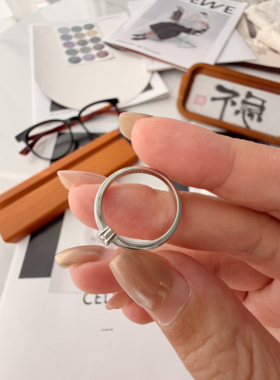 【微凉】炒力荐！S925纯银闪闪锆戒指冷光质感送礼闺蜜送女友纯银