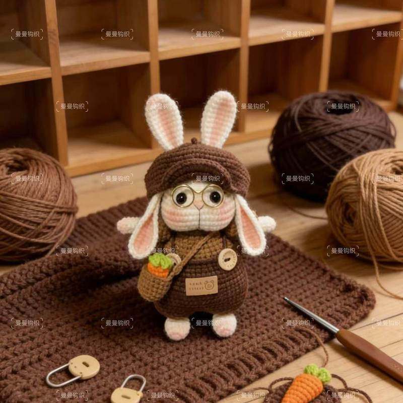 手工毛线钩织diy材料包编织糖糖兔长耳朵兔兔玩偶钥匙扣包包挂件,淘宝优惠券,粉丝福利购,淘宝优惠卷