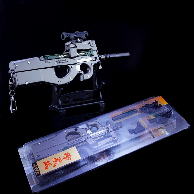 和平精英皮肤绝地求生P90冲锋枪吃鸡金属儿童玩具枪和平精英皮肤枪模型小摆件