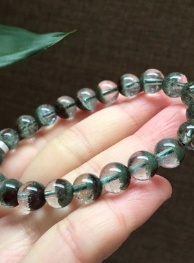 纯天然绿幽灵晶体通透男女款手链