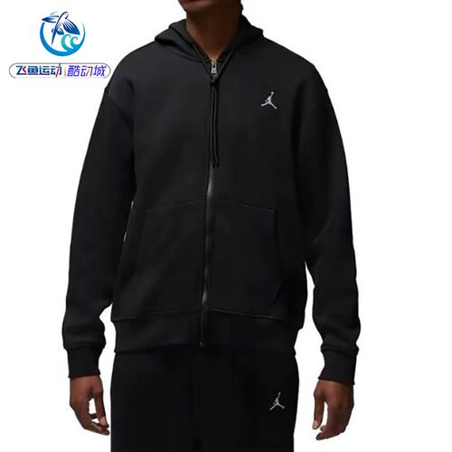 耐克Nike JORDAN男连帽加绒保暖飞人印花夹克外套FJ7772-091 - 图1