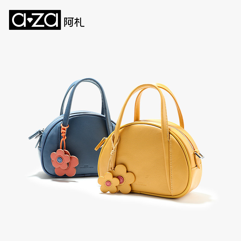 aza单肩手提贝壳包皮质可爱迷你 aza女士包袋