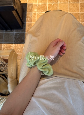 好市民大发 自制毛巾料条纹大肠圈显白韩风ins百搭秋冬发圈少女潮