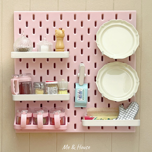玩具】洞洞板/墙面置物架DIY收纳展示6分Blythe娃屋迷你模型25014 - 图1