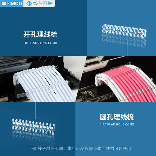 圆孔包网版亚克力理线梳电脑电源理线器主板理线架显卡排线座 - 图1