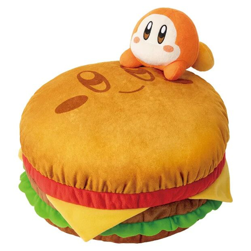 Kirby日本正版一番赏星之卡比汉堡瓦多迪毛绒玩具公仔抱枕汉堡包 - 图3