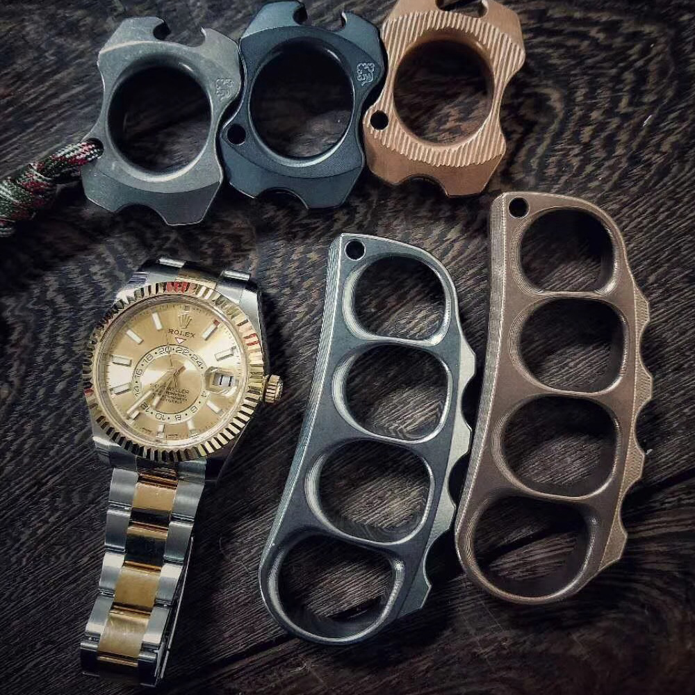 KASFLY凯撒 单指指虎 EDC玩具开瓶器钛合金青铜碳纤维夜光多材质 - 图2