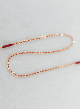 小众定做18K金进口超细脚链极闪