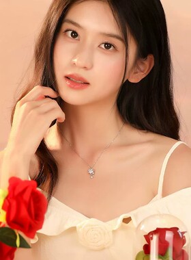 足银999玫瑰星云纯银项链女轻奢