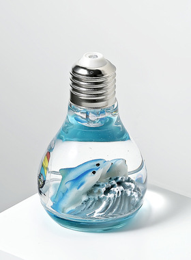 地中海风灯泡闪光微景观学生摆件