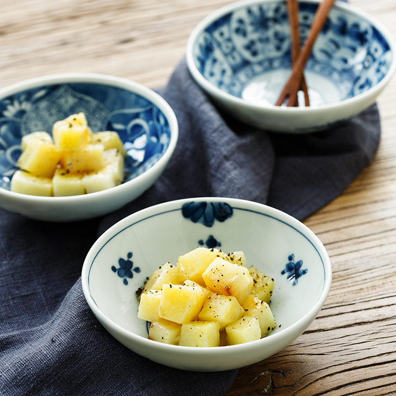 蓝凛堂小钵碗日式餐具家用釉下彩陶瓷小汤碗日本进口青花圆形小碗