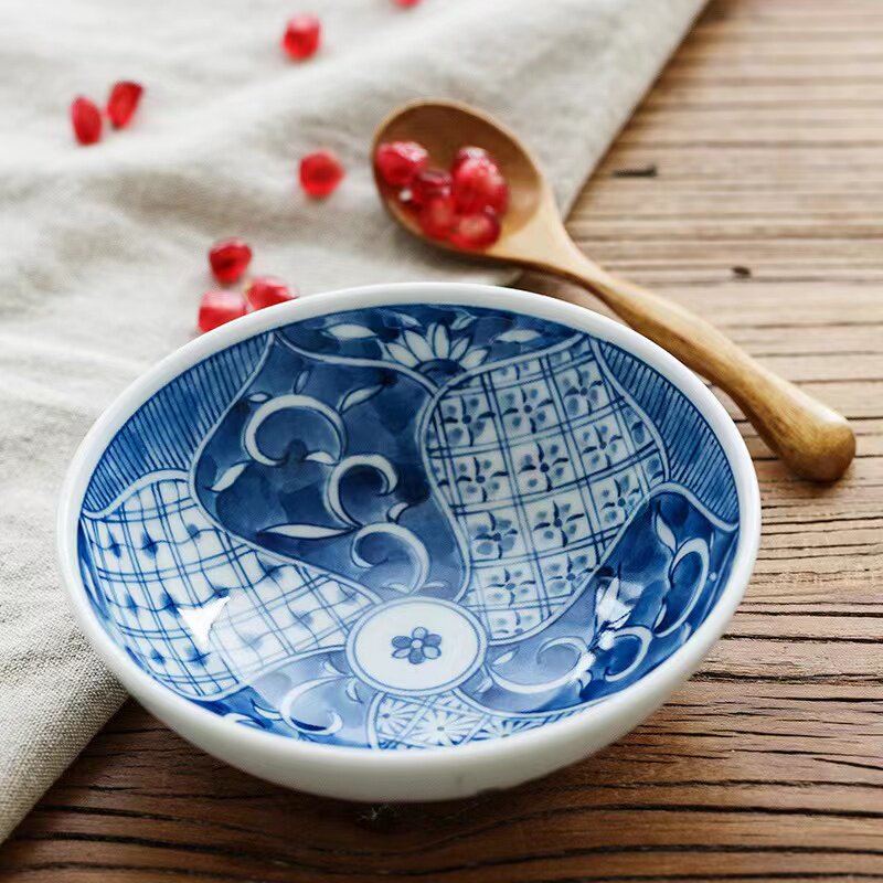蓝凛堂小钵碗日式餐具家用釉下彩陶瓷小汤碗日本进口青花圆形小碗
