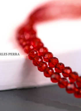 气质高级感叠戴红色串链白带水晶