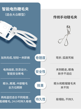 电烫睫毛夹电动卷翘持久定型睫毛器卷翘器充电加热电烫眉毛夹神器