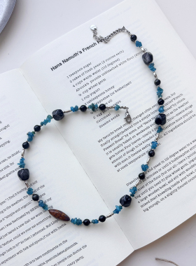 原创天然石捷克珠串珠项链锁骨链