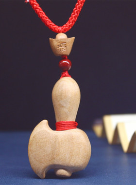 真桃木斧吊坠朱砂原木小斧头项链