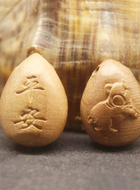 桃木生肖猪吊坠男女木质小猪项链