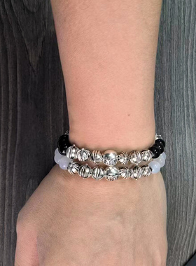 朋克男女镀银原创设计权志龙手链