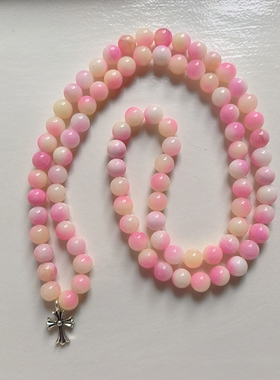 翠月韵男女玉髓简约多圈手链十字