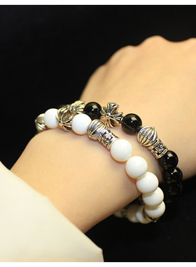 原创设计黑玛瑙水晶小众男女手链