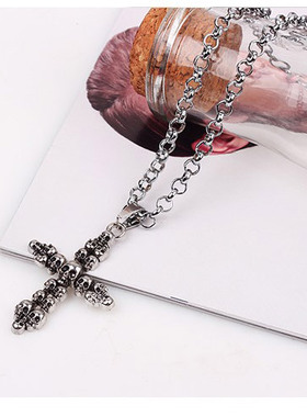 十字架项链钛钢圈圈男女钛钢