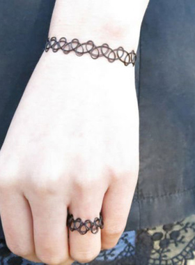 暗黑系lolita蕾丝环颈带黑色项圈