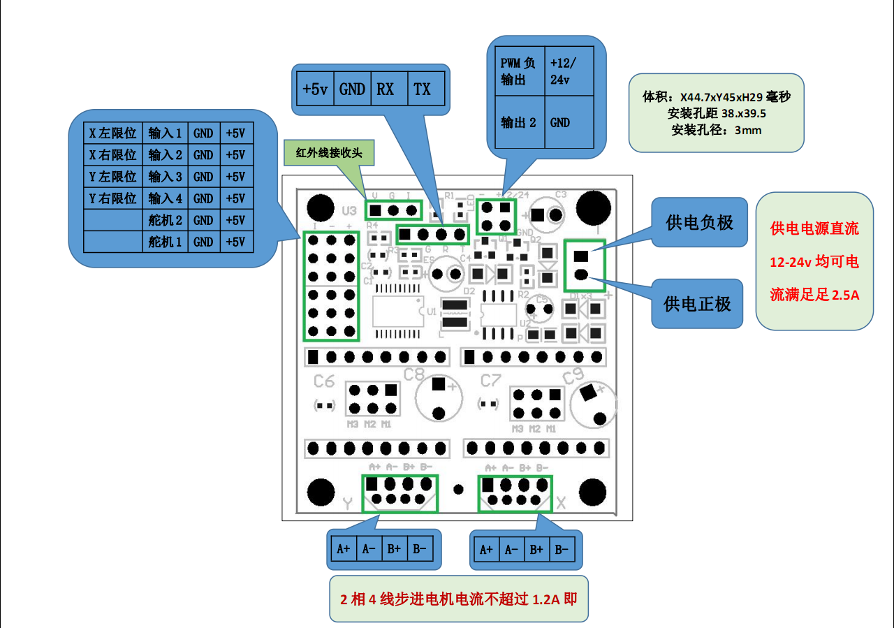 2相4线TMC2225双步进电机控制板带驱动器A4988 - 图0