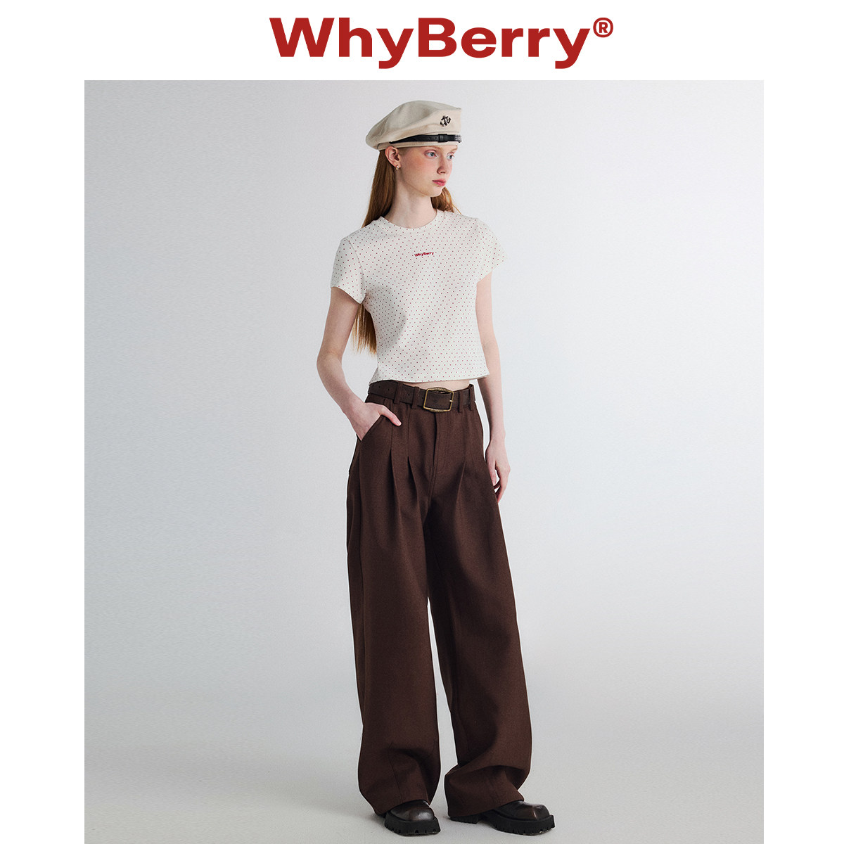 WhyBerry 24AW“热可可”棕色宽松休闲阔腿裤复古英伦长裤秋冬,淘宝优惠券,粉丝福利购,淘宝优惠卷