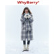 WhyBerry 24AW“柏林冬日”立领格子大衣自带围巾中长款厚外套冬