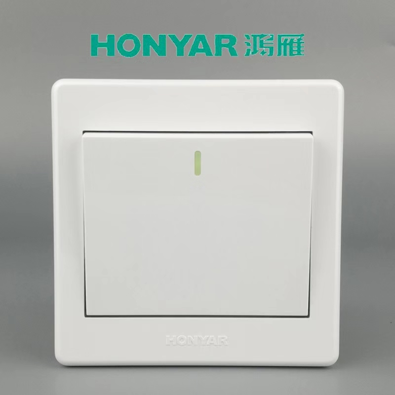 鸿雁HONYAR美易x3系列86型一开双控开关单开可当单控X3-86K12Y10B-图0