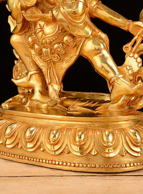 鎏金六臂玛哈嘎拉摆件大黑天铜像