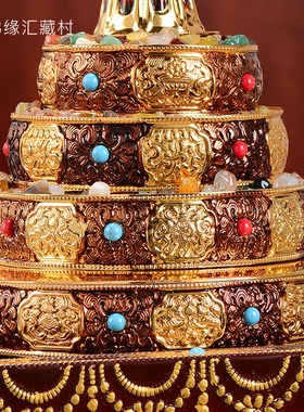 中式藏族供奉合金曼扎盘