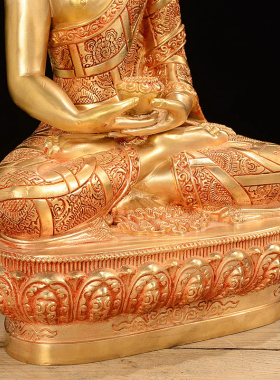 纯铜鎏金密宗摆件三宝佛