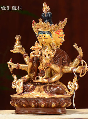 尊胜佛母尼泊尔鎏金手绘密宗摆件