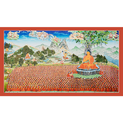 藏村手绘释迦牟尼法像唐卡西藏天然矿物颜料居家装饰画挂画 - 图3