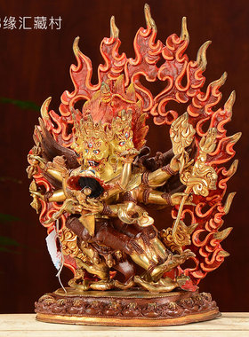 尼泊尔鎏金居家佛堂供奉护法像