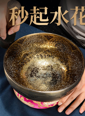 铜制摆件中式室内手工雕花颂钵