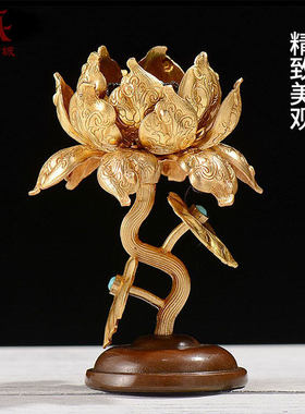 现代家用案前摆件铜立体雕刻朵玛