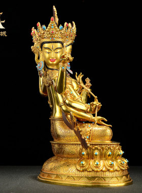 全鎏金尊胜佛母铜像摆件