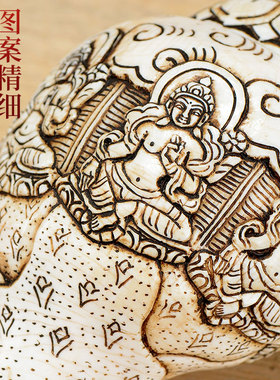 尼泊尔雕花黄财神文殊菩萨绿度母