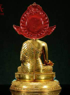 全鎏金药师铜像桌面摆件