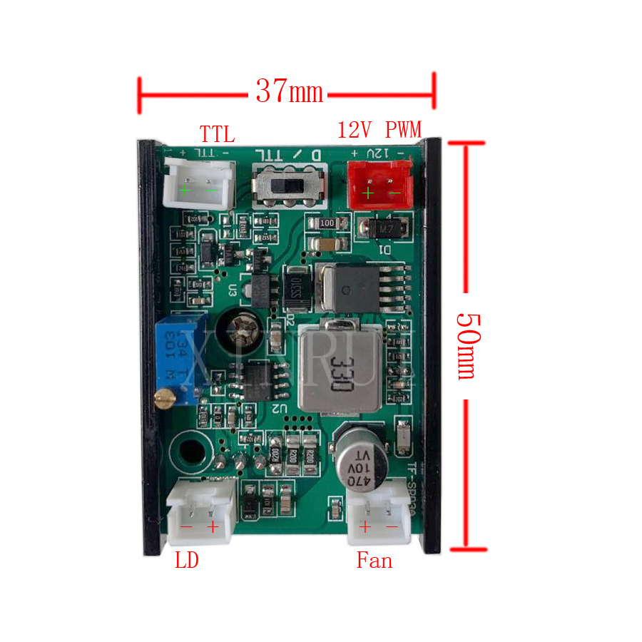 12v大功率激光模组5.5W 450nm激光管蓝光激光雕刻机配件5500mw - 图0