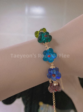 小众原创花朵琉璃ins礼物手链