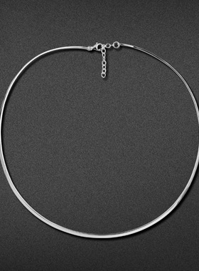 原创S925纯银项圈 女 泰国手工银锁骨颈圈 复古首饰简约配饰