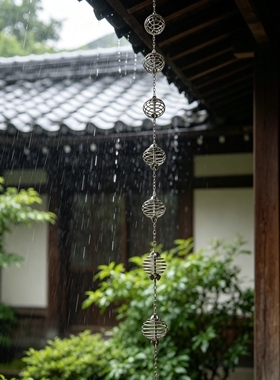 雨链下水器楼顶屋顶排水神器引水链民宿排水雨水链天沟落水装厂家