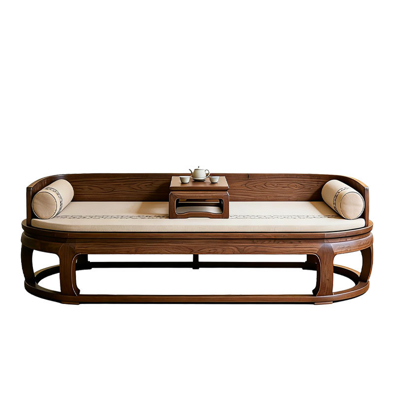 新中式北美黑胡桃木罗汉床宋式美学椭圆形贵妃榻客厅实木双人沙发,淘宝优惠券,粉丝福利购,淘宝优惠卷