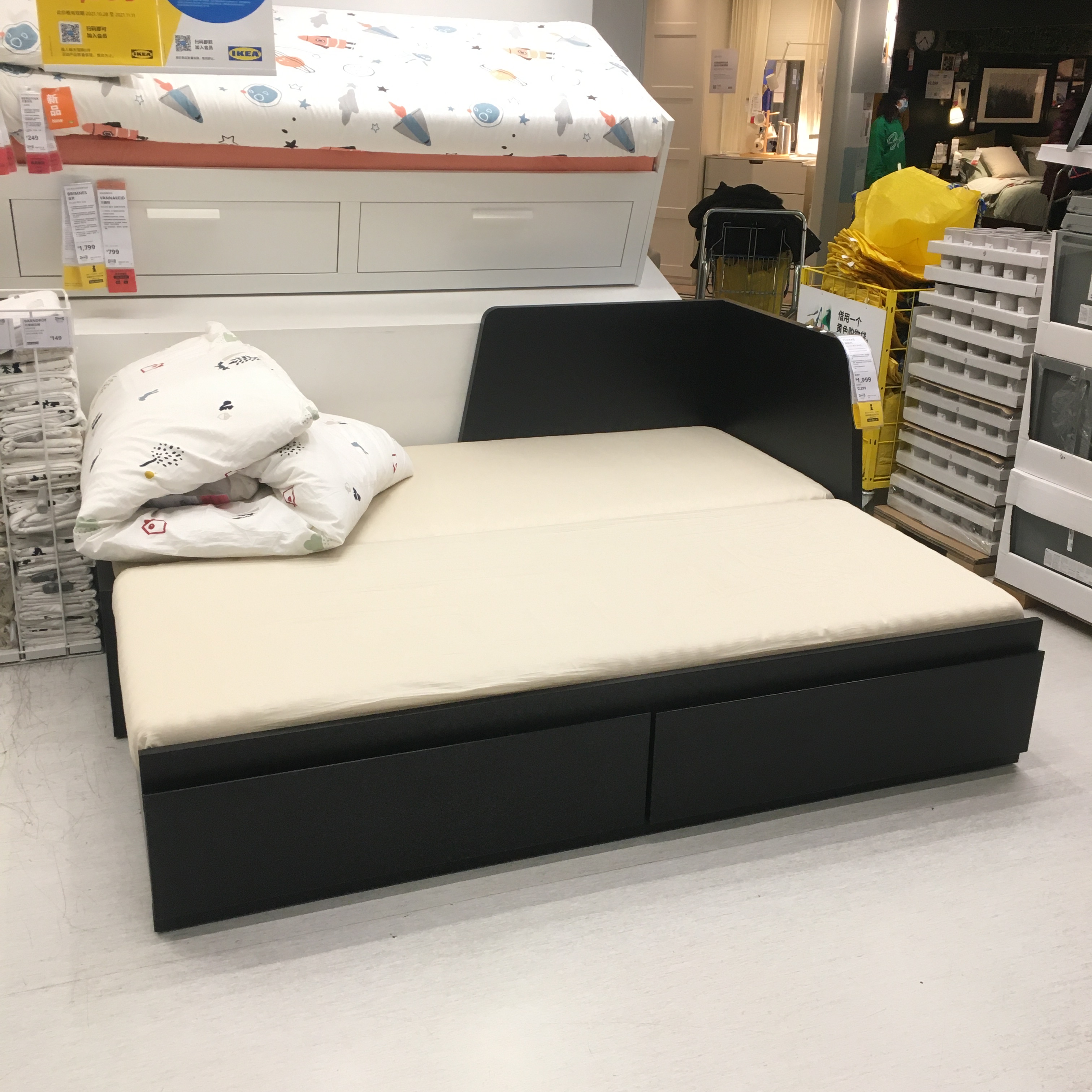 北京西红门宜家代购  宜家IKEA 福勒克 坐卧两用床带抽屉 - 图3